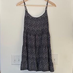 Divided Floral Spaghetti Strap Tiered Dress